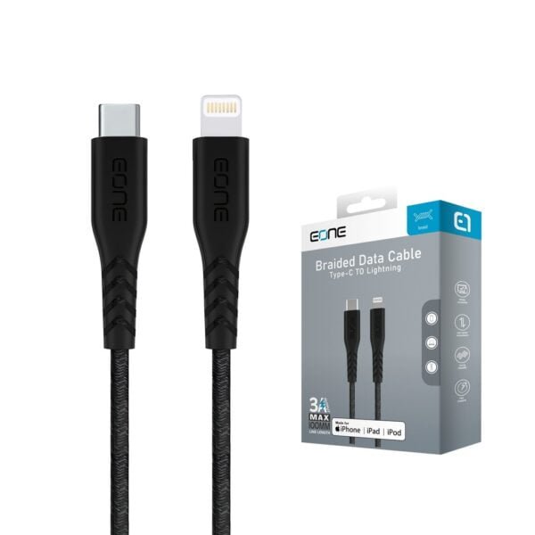 كابل نايلون من EONE-USB-C Lightning بطول 1.2 متر