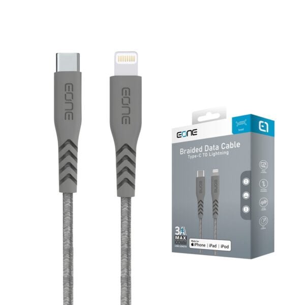 EONE- Nylon Cable USB-C Lightning 1.2M GRAY