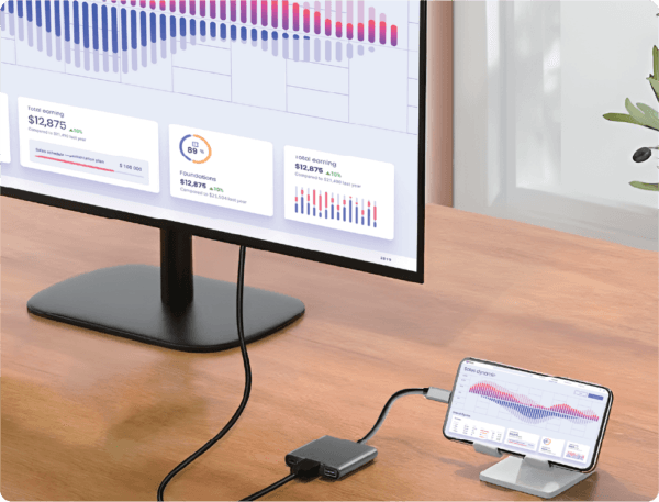 3in1 Type C To PD+USB3.0  +HDMI T3543