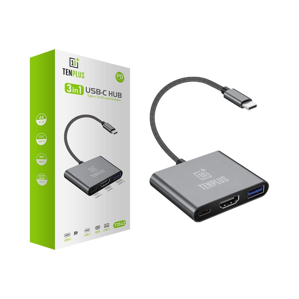 3in1 Type C To PD+USB3.0  +HDMI T3543