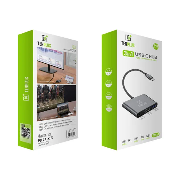 3in1 Type C To PD+USB3.0  +HDMI T3543