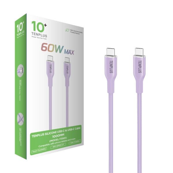 Silicone cable C - C lavander  T3561