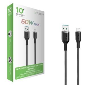 T3563-02 Silicone cable USB - C Black T3563