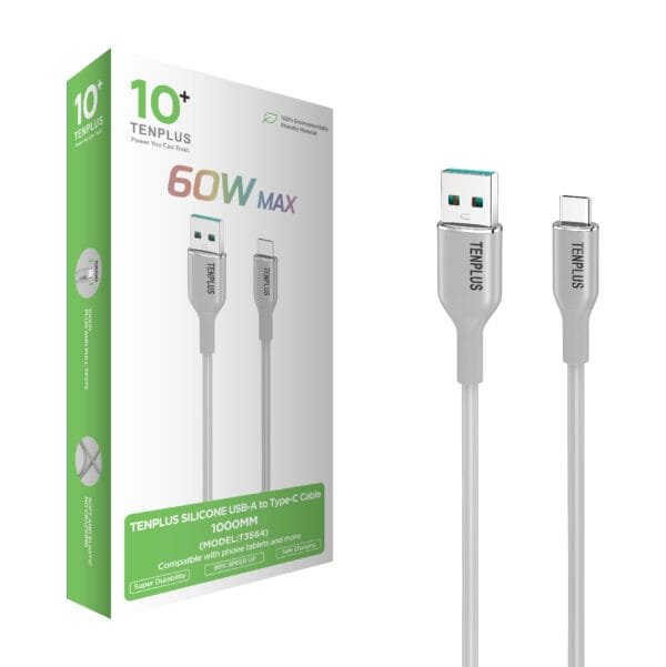 Silicone cable USB - C Titanium  T3564